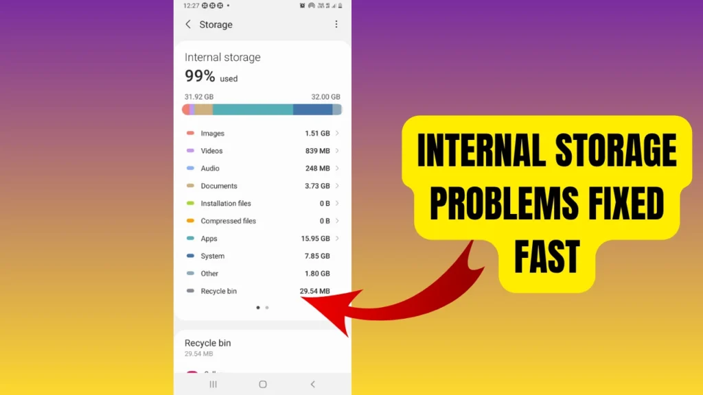 internal storage problems fixed
