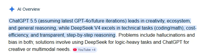 chatgpt 5.5 deepseek v4