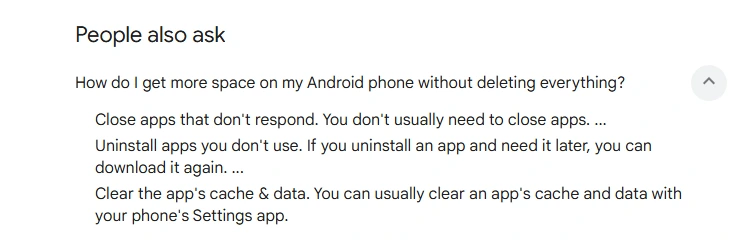 internal storage problems solutions