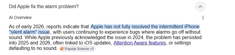 ios 26.4 new alarm feature