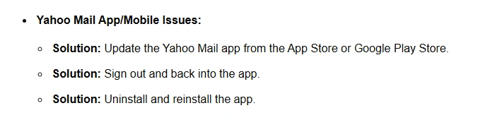 yahoo mail problems and solutions