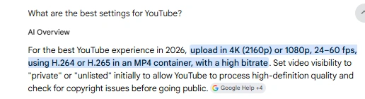 youtube best settings