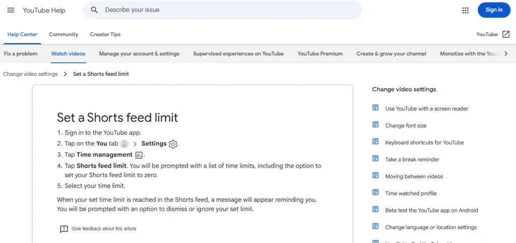 youtube shorts limit zero