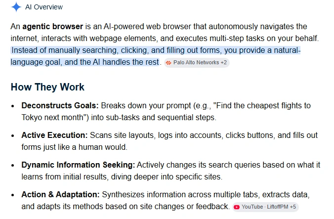 agentic browser search