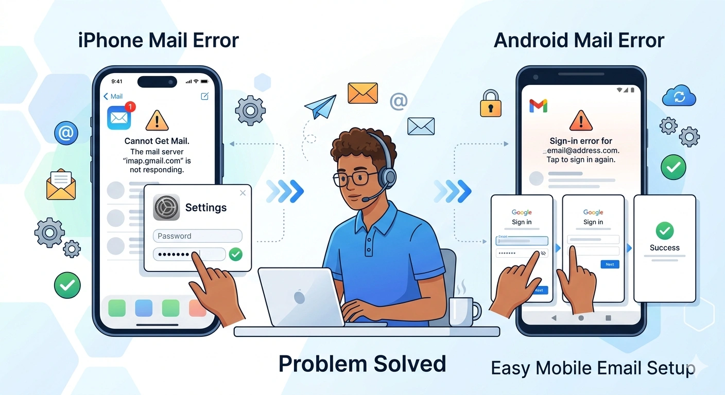 iphone android account error
