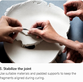 how to fix a split chalkware statue