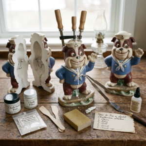 how to fix a split chalkware statue
